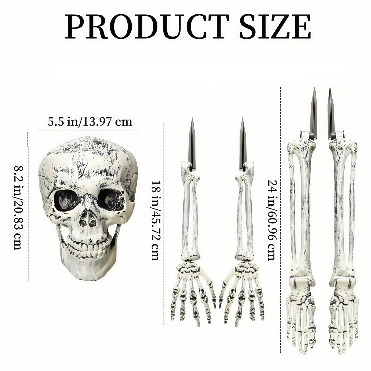 Spooky Skeleton Yard Decoration with Realistic Bones