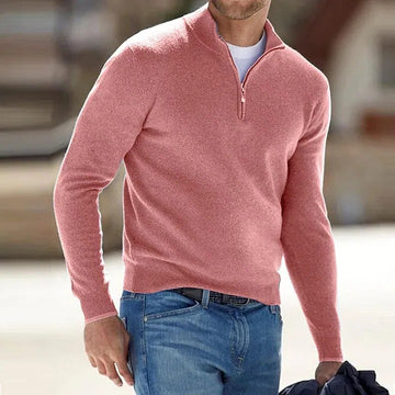 Men's Cashmere Zipper Basic Sweater