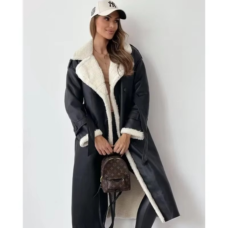 Women’s Faux Fur Winter Coat, Soft Warm Long Sleeve Lapel Collar Jacket