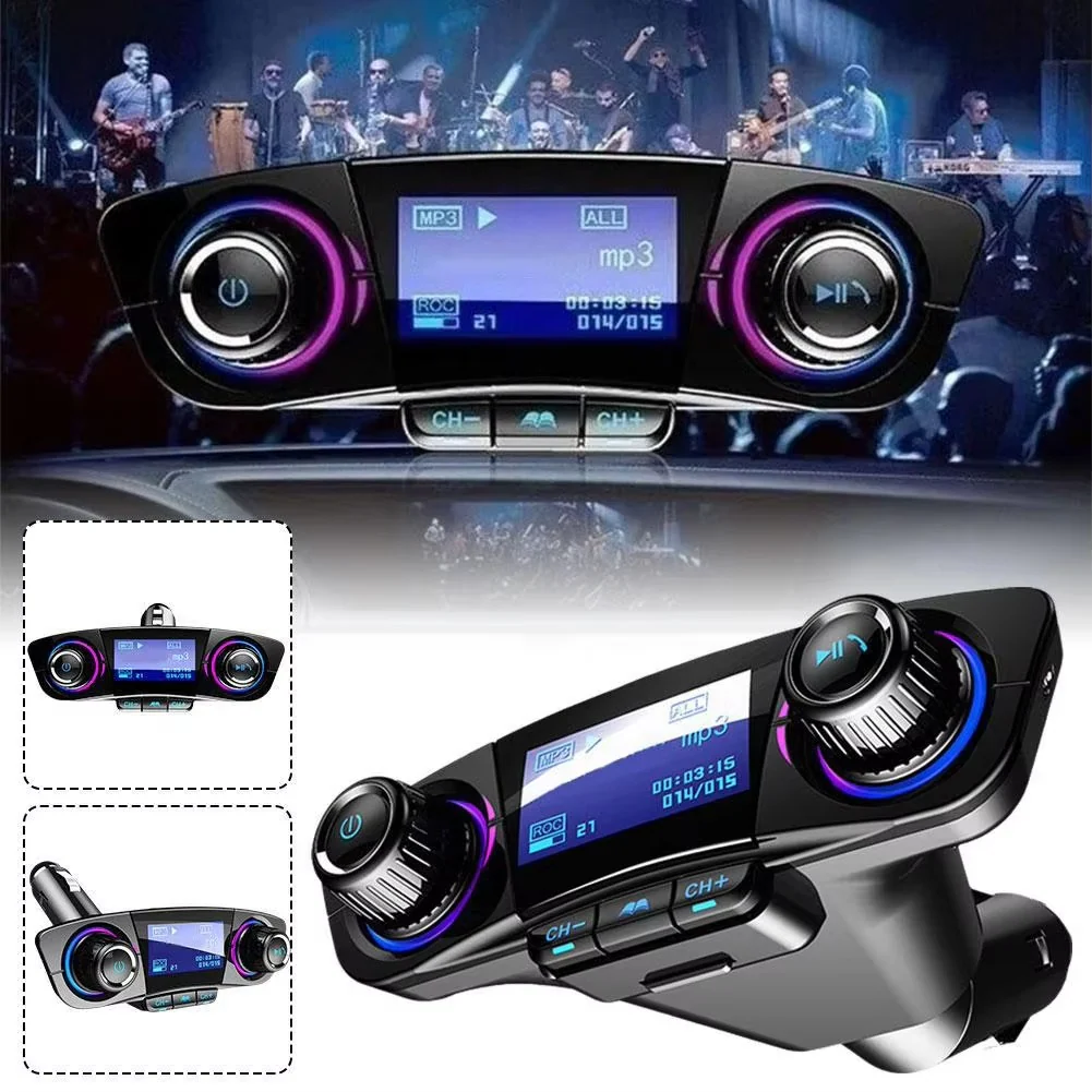 Bluetooth 5.0 Car FM Transmitter with USB Charger
