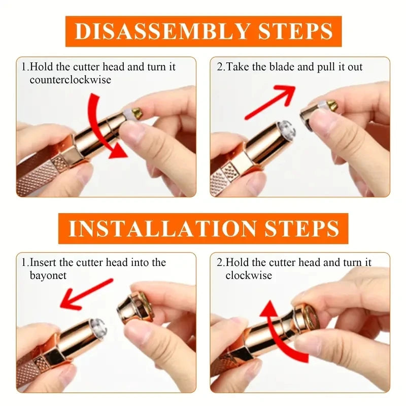 2-in-1 LED Hair Shaver & Eyebrow Razor, Rechargeable Women's Grooming Tool for Facial Hair & Peach Fuzz Removal