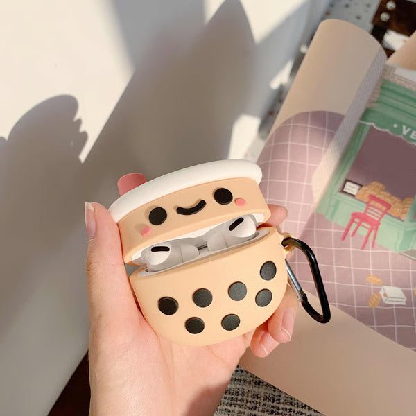 Cute Boba AirPod Case With Keychain