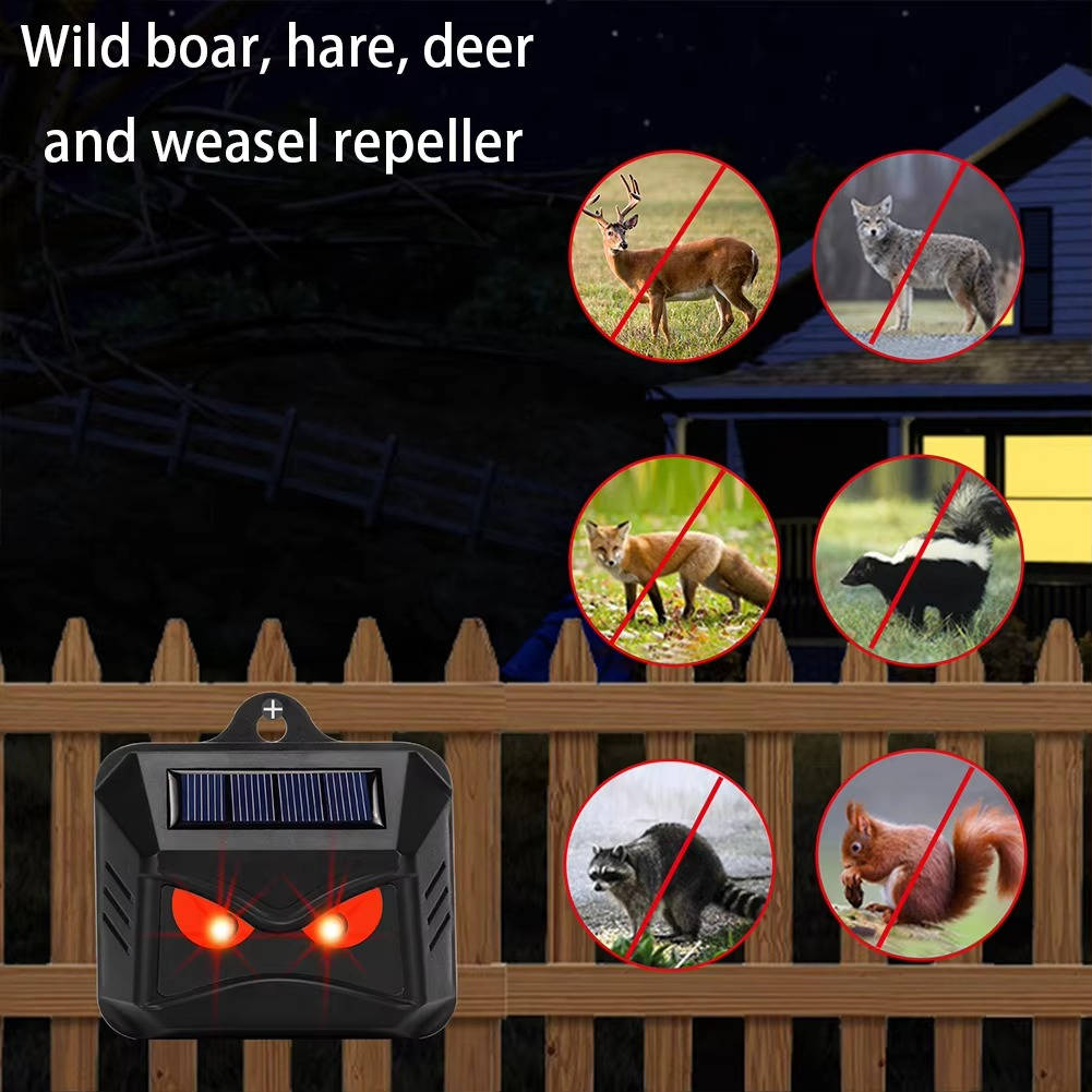 2pcs Solar Powered Ultrasonic Animal Repellent