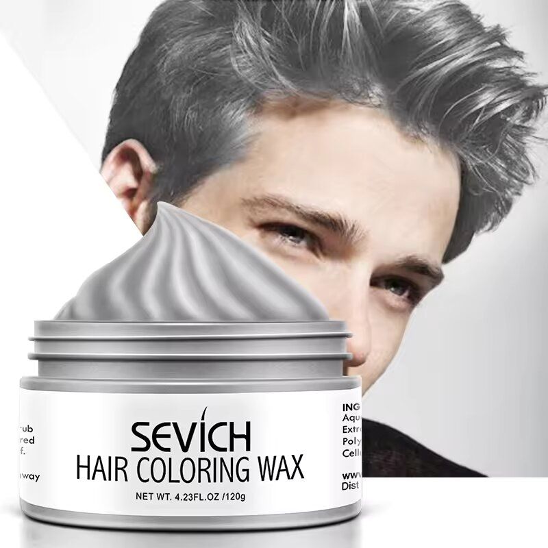 Temporary Hair Color Wax, Easy to Wash DIY Hair Dye for Beards, Eyebrows & Styling (Dyed Mud)