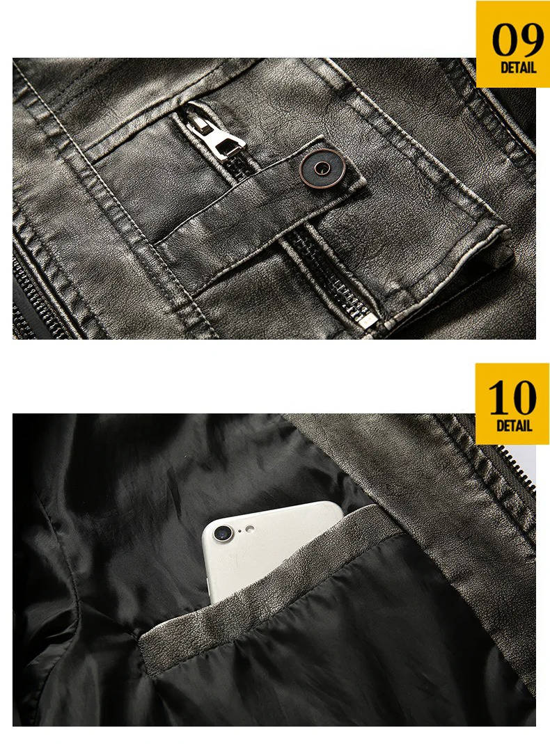 Black Distressed Pu Leather Motorcycle Jacket