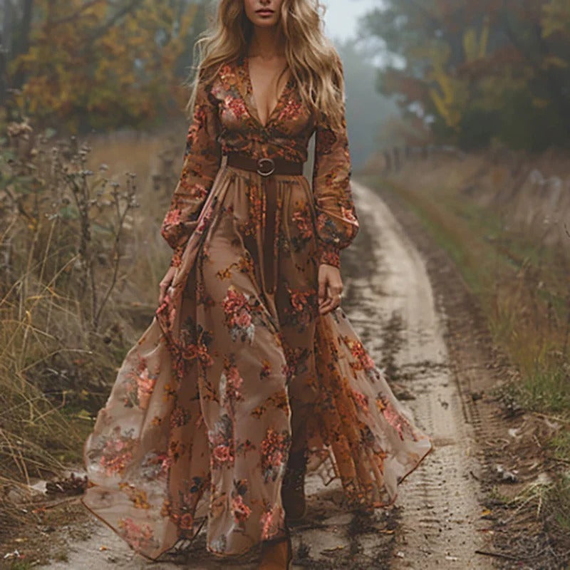 Bohemian Embroidered Maxi Dress