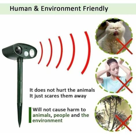 Motion Activated Ultrasonic Rabbit Deterrent for Gardens and Yards
