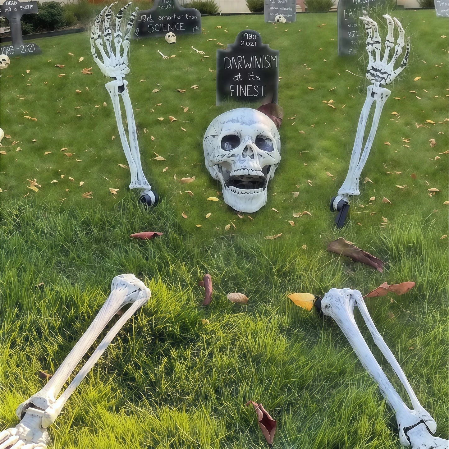 Spooky Skeleton Yard Decoration with Realistic Bones