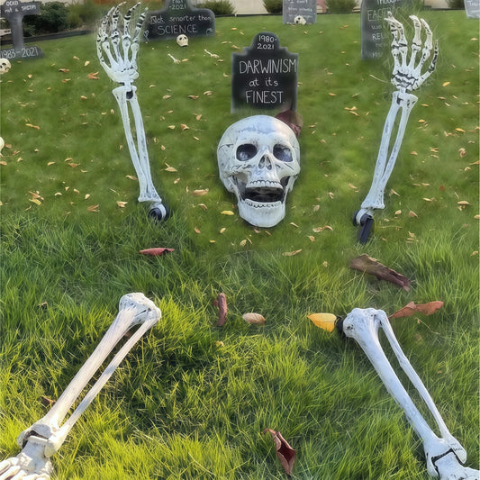 Spooky Skeleton Yard Decoration with Realistic Bones