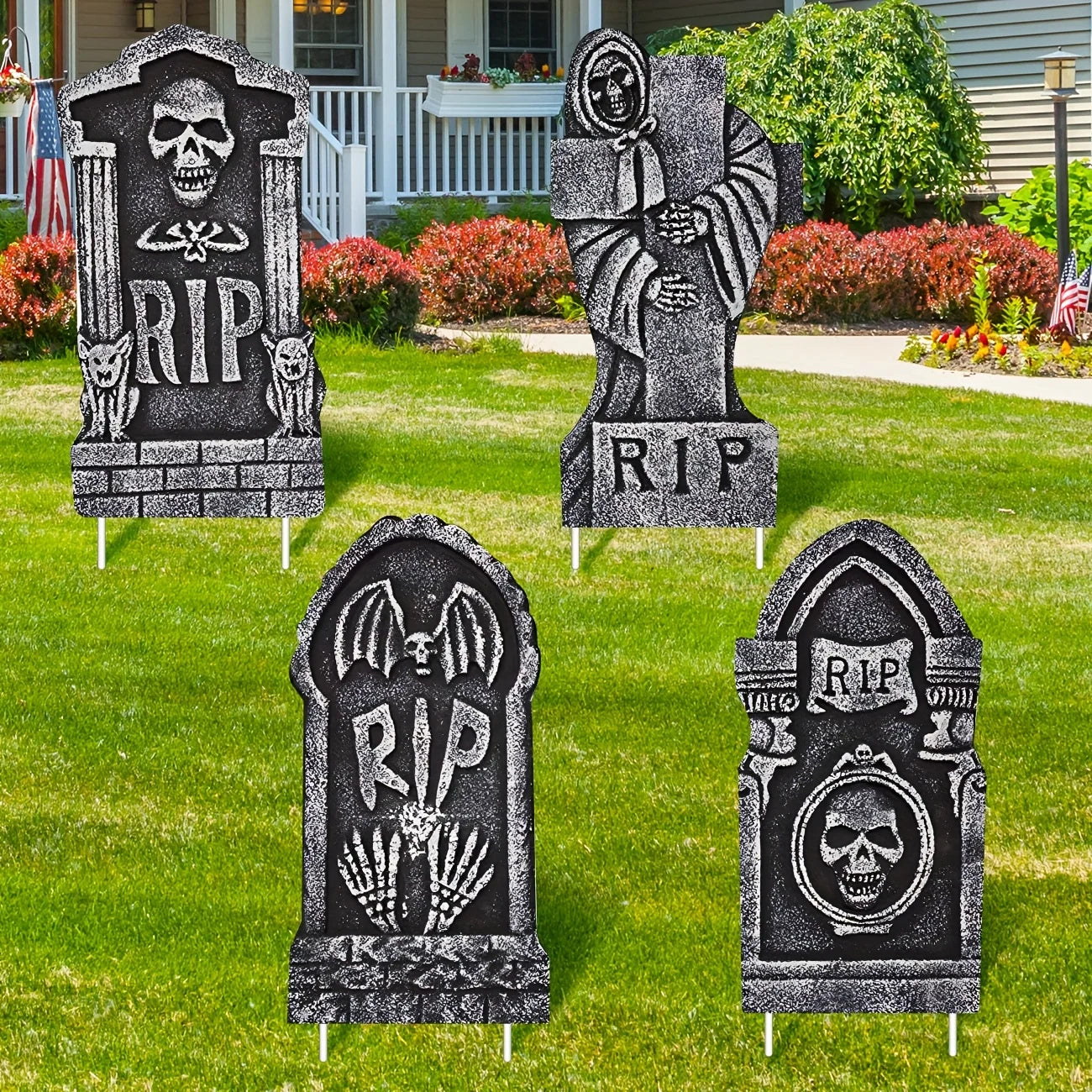 Halloween Tombstone Gravestones with Stakes