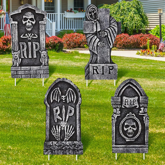 Halloween Tombstone Gravestones with Stakes