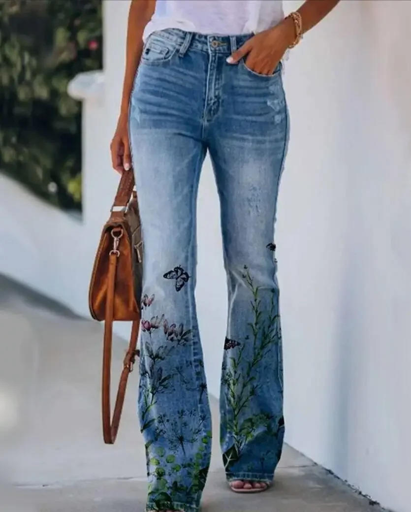 Women's Floral Jeans