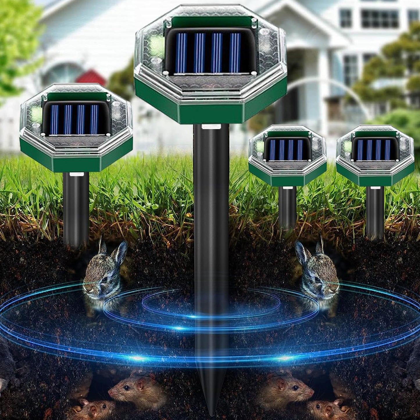Solar Powered Ultrasonic Mole Repellers for Lawn Pest Control