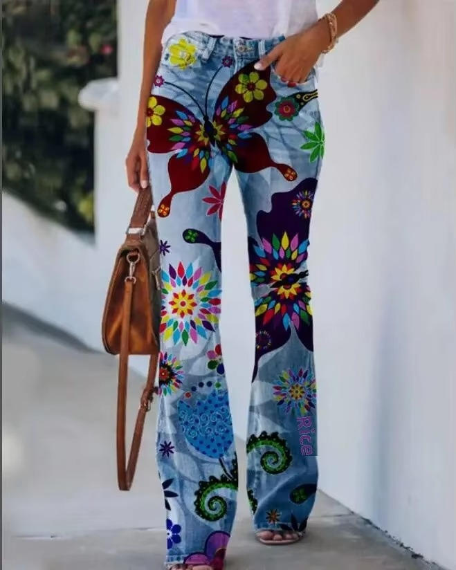 Women's Floral Jeans