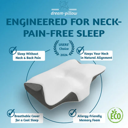 Memory Foam Cervical Pillow for Neck Support and Pain Relief