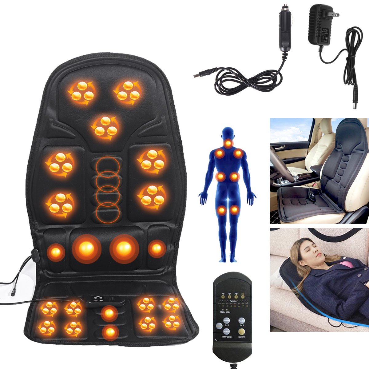Massage Seat Cushion with Heat for Home and Car Use
