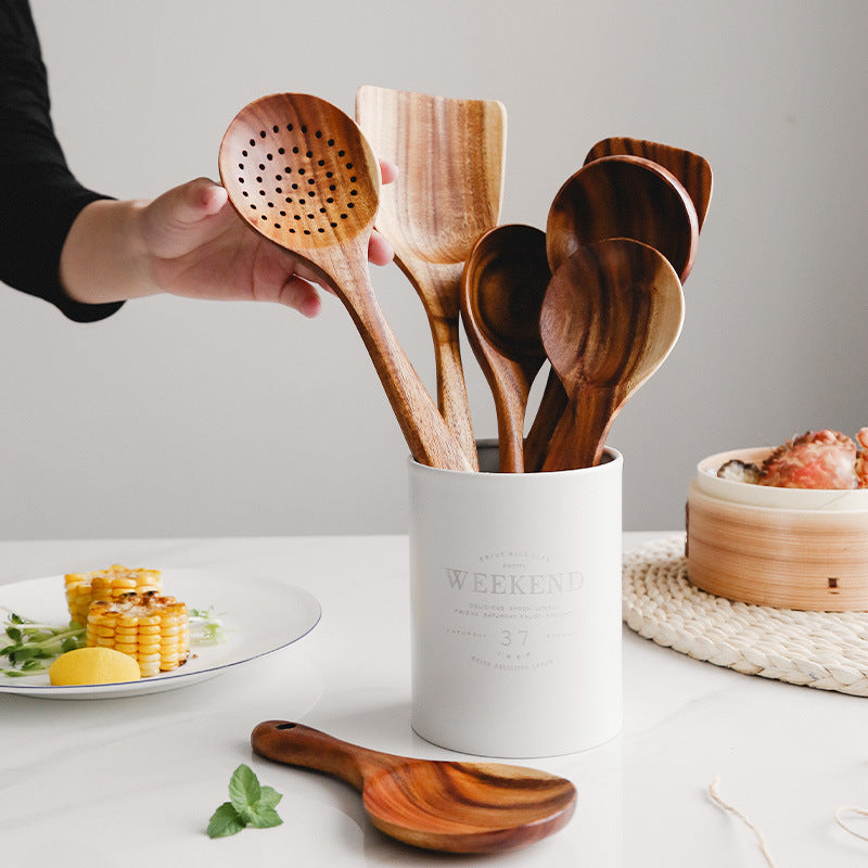 Kitchen set made of natural teak wood