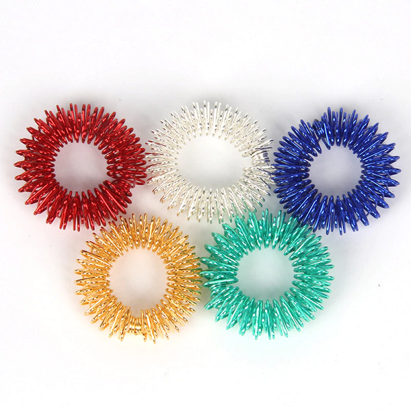 Acupressure Spiked Finger Massage Rings With Sensory Impressions