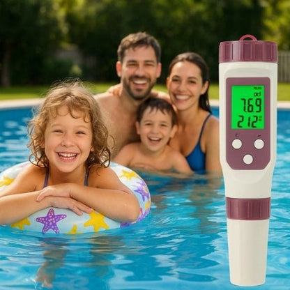 Digital pool tester – pH and chlorine measuring device for easy water analysis