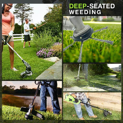 Weed Trimmer Head with Universal Fit and Durable Wire Brush for Grass and Moss