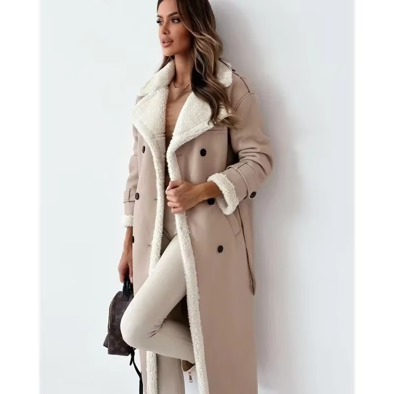 Women’s Faux Fur Winter Coat, Soft Warm Long Sleeve Lapel Collar Jacket