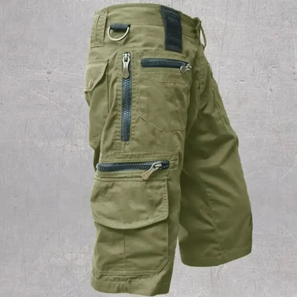 Men's Tactical Cargo Shorts with Multi-Pockets, Military Style Straight Fit for Summer