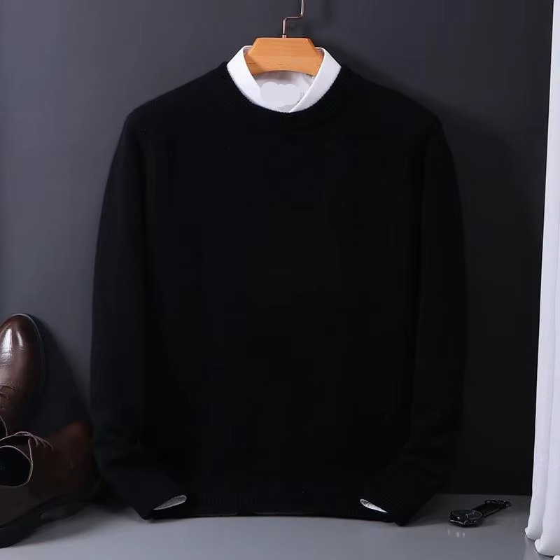 Men's Oversized Cashmere Knit Sweater O Neck Pullover M to 3XL