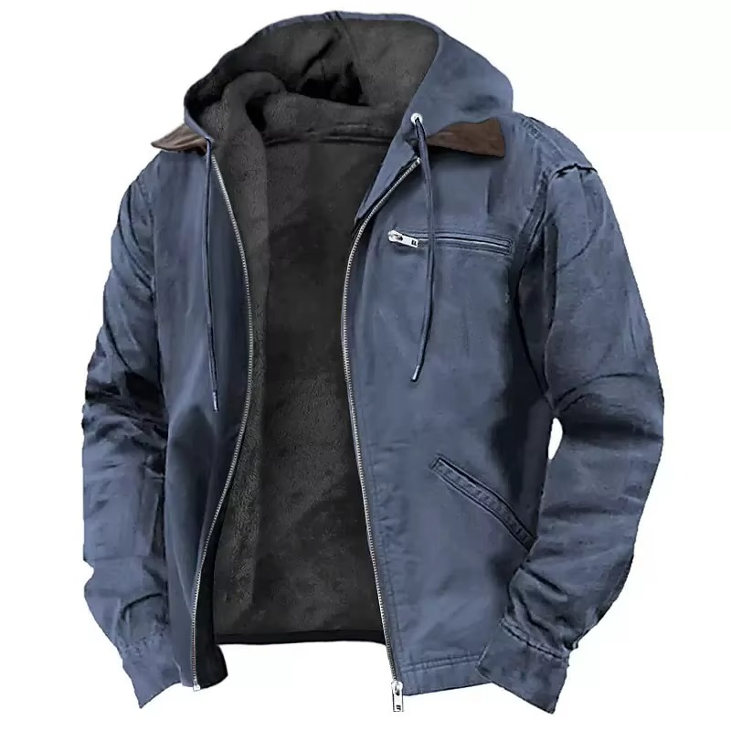 Men's Heavyweight Hooded Workwear Jacket – Warm, Durable, and Relaxed Fit for Fall & Winter