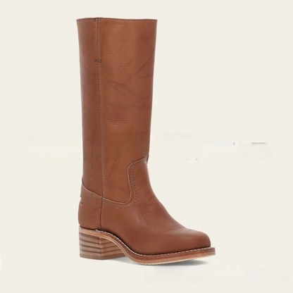 Wide-Calf Retro Square Heel Knee-High Boots for Women