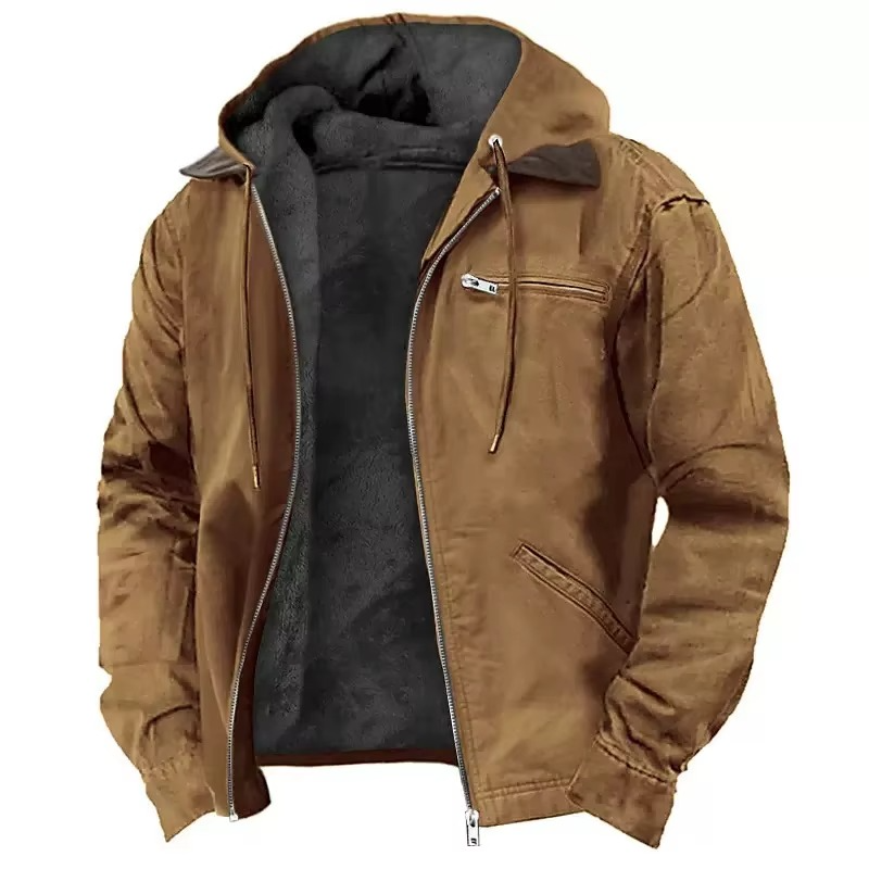Men's Heavyweight Hooded Workwear Jacket – Warm, Durable, and Relaxed Fit for Fall & Winter