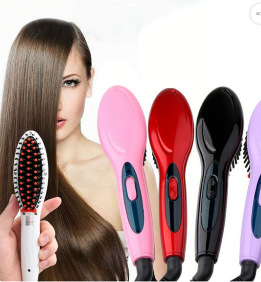 Electric hair straightener brush