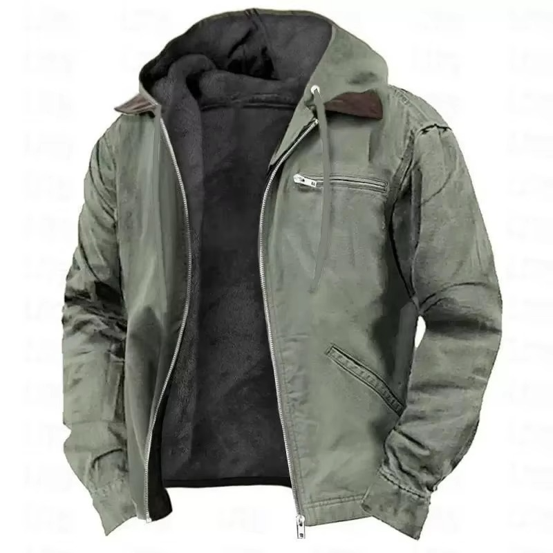 Men's Heavyweight Hooded Workwear Jacket – Warm, Durable, and Relaxed Fit for Fall & Winter