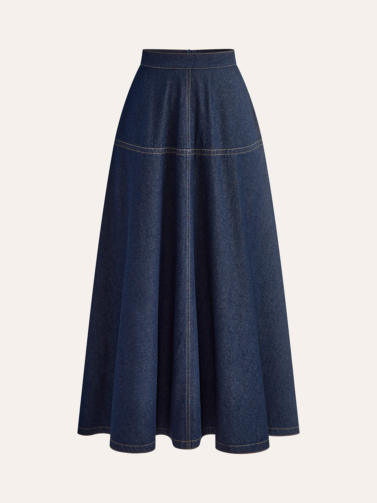 A-Line Denim Skirt With Side Pockets