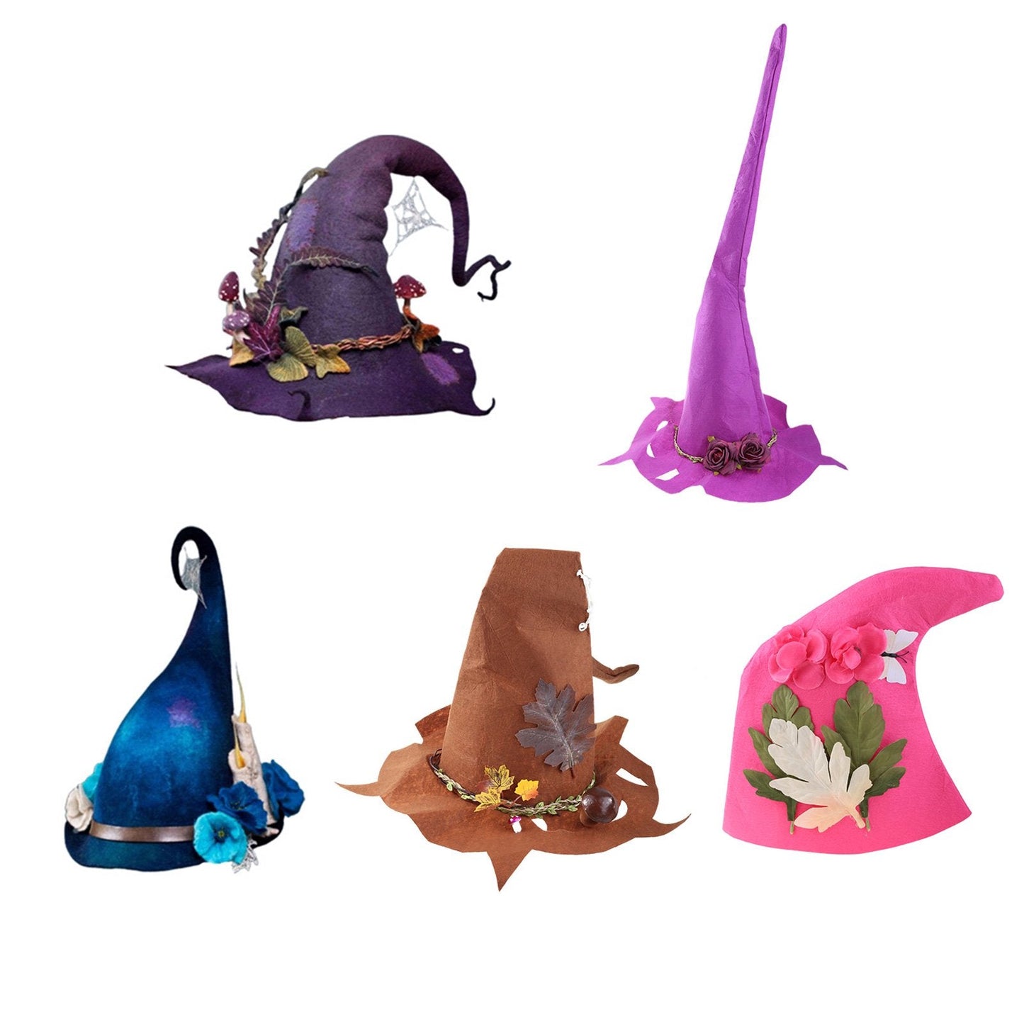 Felt Witch Hats for Halloween Party and Cosplay Costumes