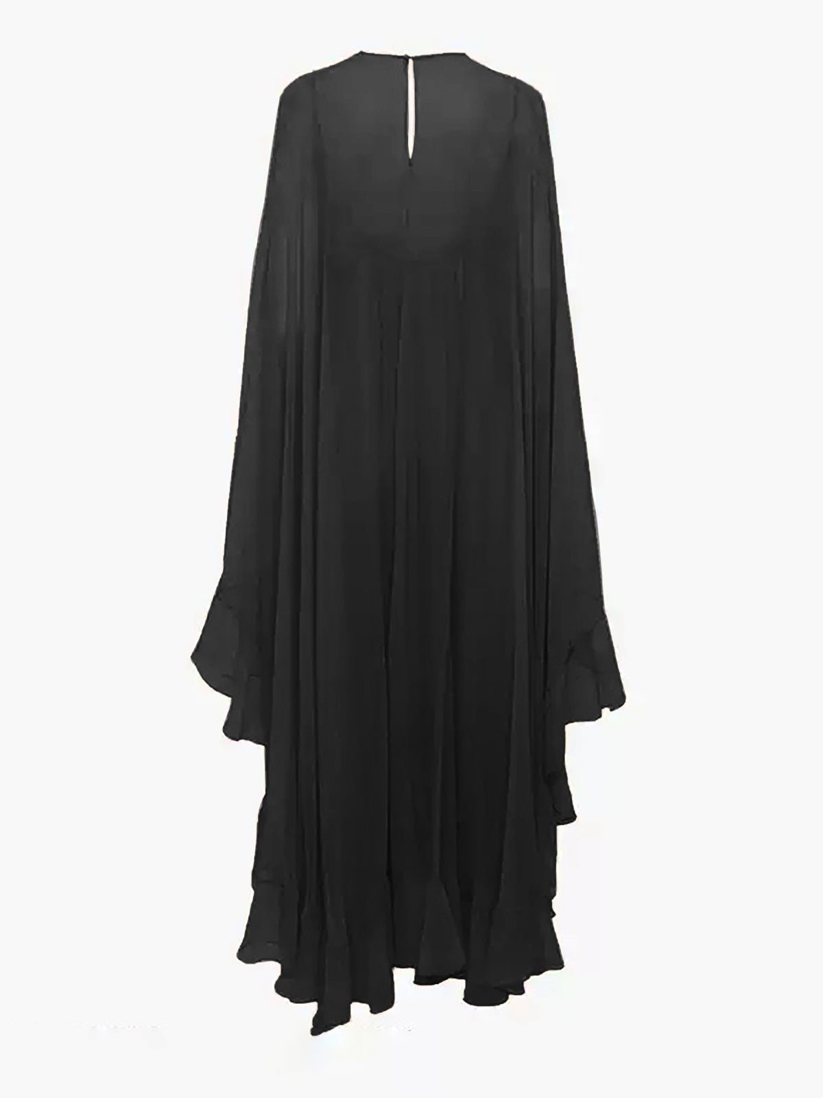 Chiffon Layered Dress With Cloak
