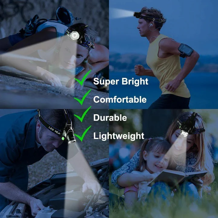 990,000LM Rechargeable LED Headlamp