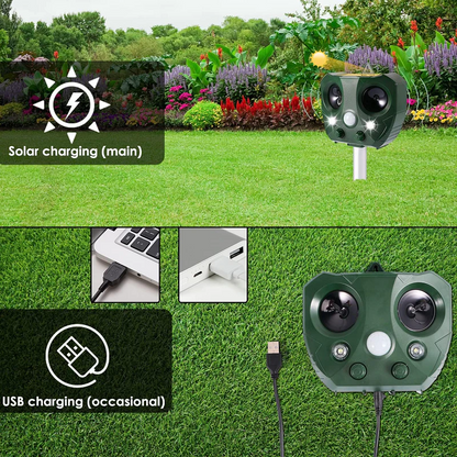 Ultrasonic Bird Repeller, Solar Powered Repeller for Birds
