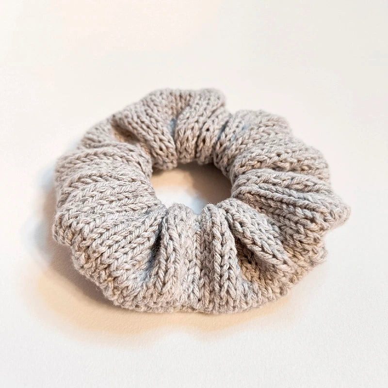 Gray cotton hand Knit Scrunchies for women Large Size hair accessories women accessories women hair accessories