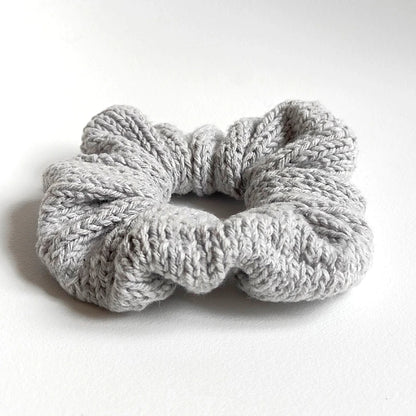 Gray cotton hand Knit Scrunchies for women Large Size hair accessories women accessories women hair accessories