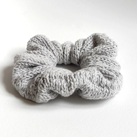Gray cotton hand Knit Scrunchies for women Large Size hair accessories women accessories women hair accessories