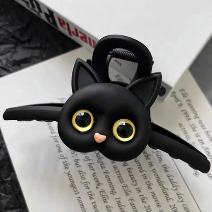 Cute Cartoon Cat Hairpins for Women – Black & White Fashion Claws Clips