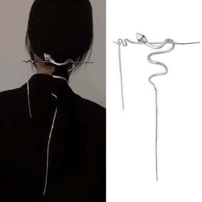 Elegant Snake Tassel Hair Clip – Luxury Chinese-Style Accessory