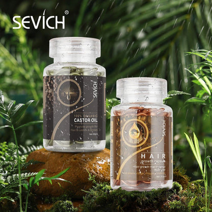 Sevich Hair Serum with Polygonum Multiflorum, Ginger Hair Growth Capsules, Vitamin Oil Repair Treatment for Damaged Hair
