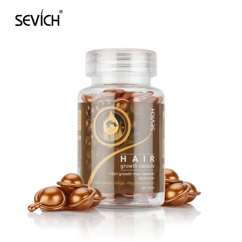 Sevich Hair Serum with Polygonum Multiflorum, Ginger Hair Growth Capsules, Vitamin Oil Repair Treatment for Damaged Hair
