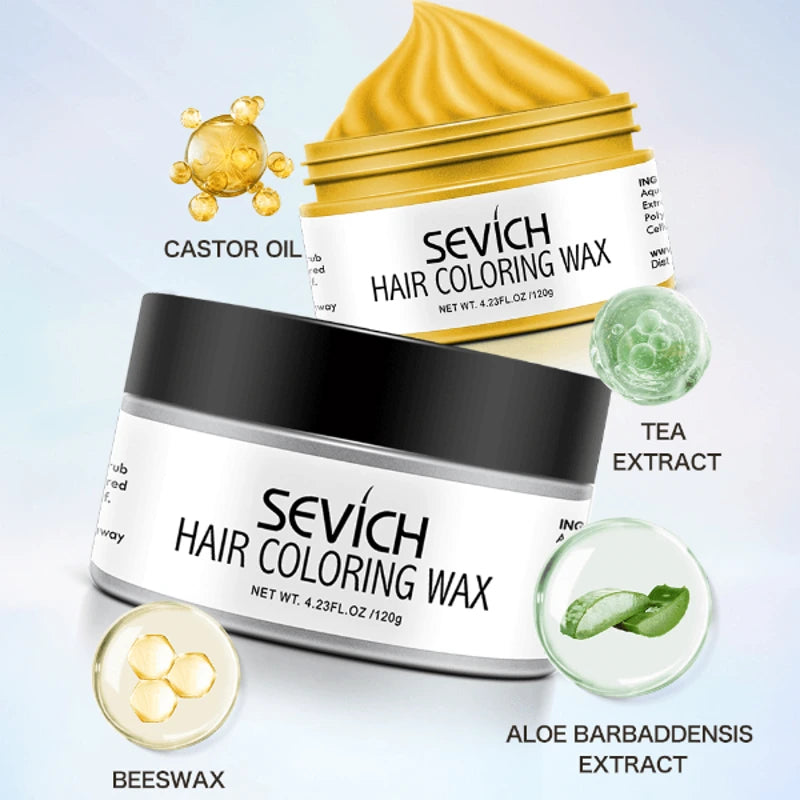 Temporary Hair Color Wax, Easy to Wash DIY Hair Dye for Beards, Eyebrows & Styling (Dyed Mud)