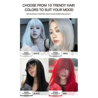 Temporary Hair Color Wax, Easy to Wash DIY Hair Dye for Beards, Eyebrows & Styling (Dyed Mud)