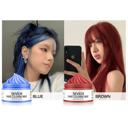 Temporary Hair Color Wax, Easy to Wash DIY Hair Dye for Beards, Eyebrows & Styling (Dyed Mud)