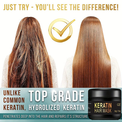Biotin Protein with Castor Oil Hair Mask, Vitamins Keratin Deep Conditioner, Repair Treatment for Dry Damaged Color Hair