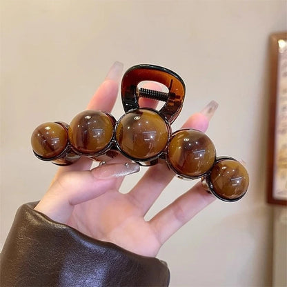 Retro Gradient Beaded Hair Claw Clip, 11cm Geometric Hair Clip for Women, 90s Y2K Fashion Hair Accessory