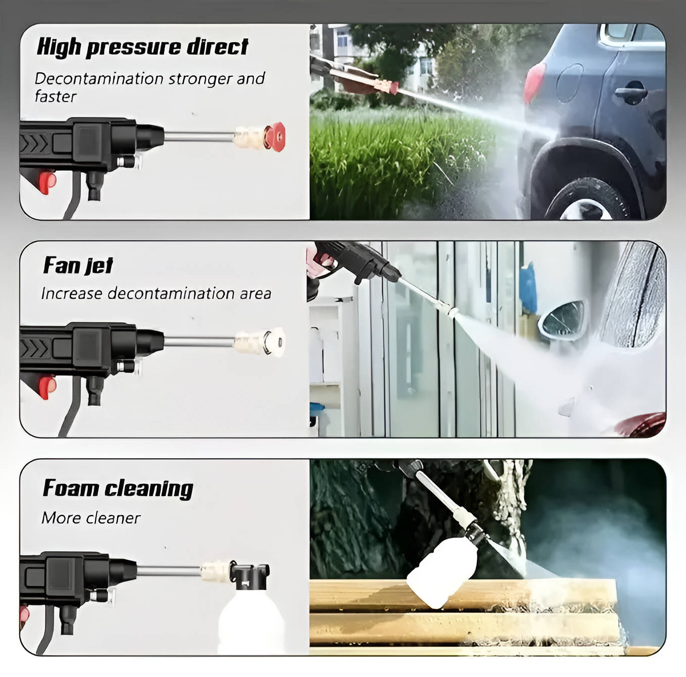 Cordless Portable High Pressure Spray Water Gun Set | Ideal for Cleaning Cars, Patios & Garden Furniture